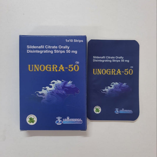 Unogra 50mg | Burnoje tirpstančios juostelės erekcijai